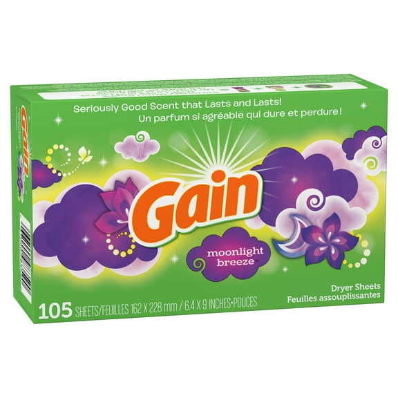 Gain Fabric Softener Dryer Sheets, Moonlight Breeze, 105 Count