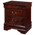thumbnail image 3 of Classic Traditional Bedroom Wooden Furniture 5pc King Size Bed Set Dresser Mirror Nightstand Cherry Finish, 3 of 3