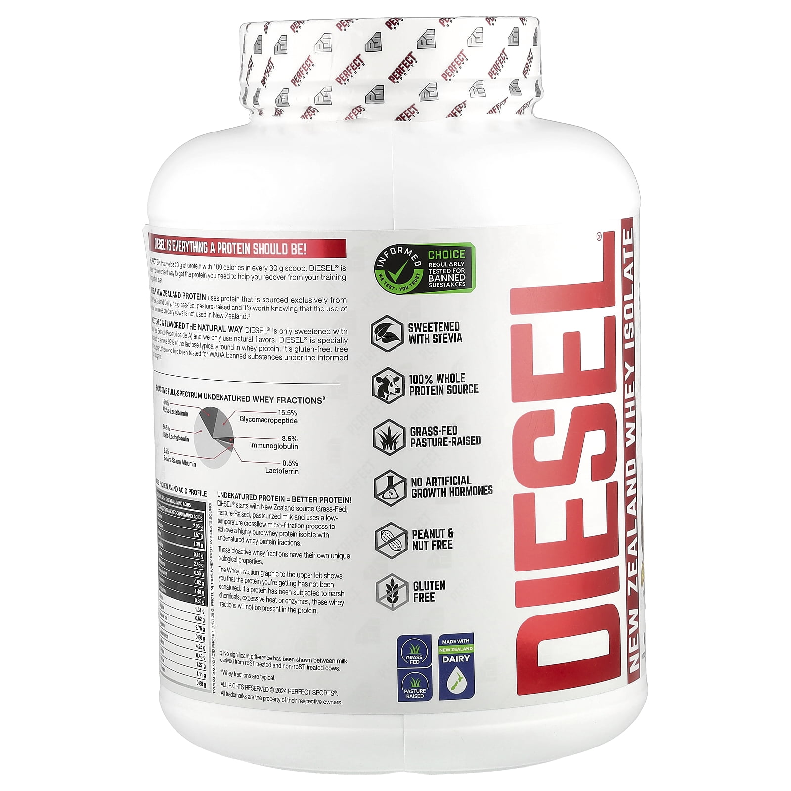PERFECT Sports Diesel®, New Zealand Whey Isolate, Chocolate Peanut Butter, 5 lbs (2.27 kg)