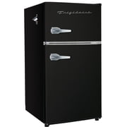 Frigidaire 3.2 Cu Ft 2-Door Retro Compact Bar Fridge With Freezer And Side Bottle Opener Black - Compact, stylish mini fridge ideal for dorms, offices, and small spaces.