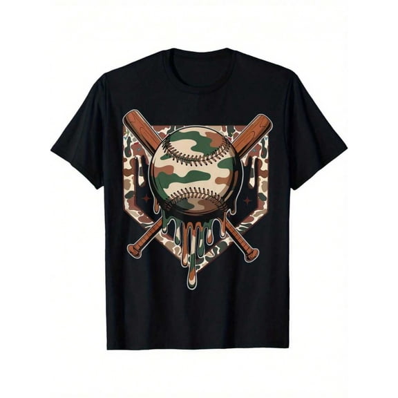 Boy  Ice Cream Drip Camouflage T-Shirt, T-Shirt for Kids Youth, 180gsm, 100% Cotton