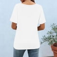 thumbnail image 6 of Women's Casual Loose Fit Round Neck Short Sleeve T-Shirt Tee Top Solid Color Breathable Cotton Summer Fashion | CSEONE,White L, 6 of 9