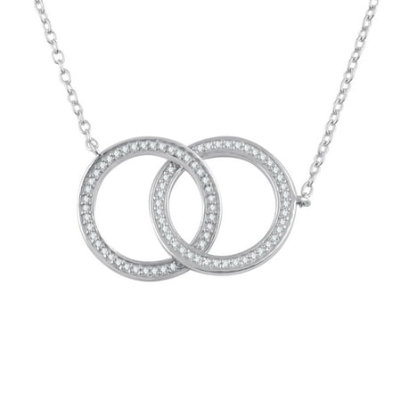 1/4 Carat Diamond Sterling Silver Circle Necklace