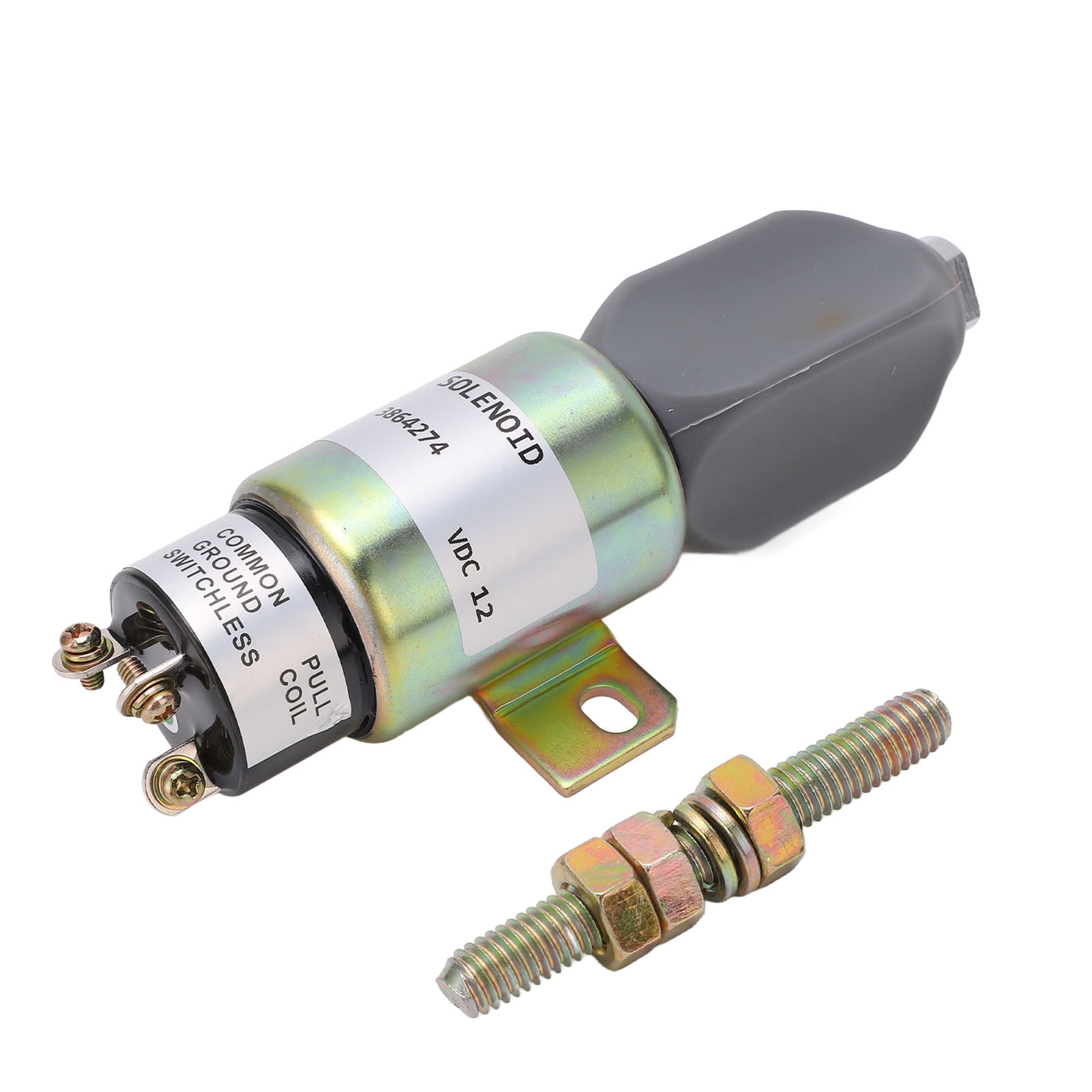 Shut Off Solenoid Valve, 3864274 12V Aluminum Alloy Rubber Fuel Stop