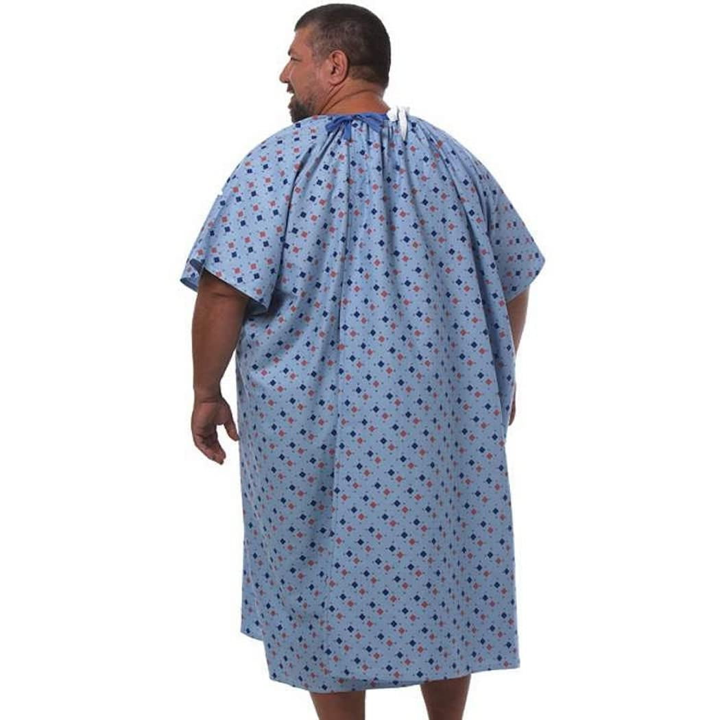 Personal Touch Blue Striate Angle Back Overlap Premium Patient Hospital Gown  (Pack of 6) - Walmart.com