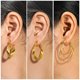 thumbnail image 2 of Aros Finos Ovalados JeenMata 3 Pares de múltiples bucles Aros Chapados en oro amarillo, 2 of 5