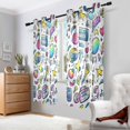 thumbnail image 2 of Yayeee Window Curtains Light Filtering 63"x42" Grommet Panel Pair Home Living Room Decor, Blue Doodle Pattern, 2 of 7