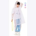 thumbnail image 2 of UACY Rain Ponchos for Kids, Reusable Raincoats for Boys Girls with Hood and Sleeves, Waterproof Rain Jackets (White, 4-14 Years), 2 of 9