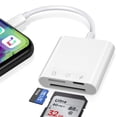 thumbnail image 1 of Lector de tarjetas SD Denlane para iPhone, SD y Micro SD de doble ranura, 1 of 7