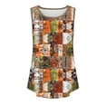 thumbnail image 7 of Zynoxe Plus Size Tank Tops for Women Fashion Print Summer Loose Sleeveless Tops for Women Ribbed Trim Scoop Neck Curved Hem Vacation Daily Tunic Shirts, 7 of 7
