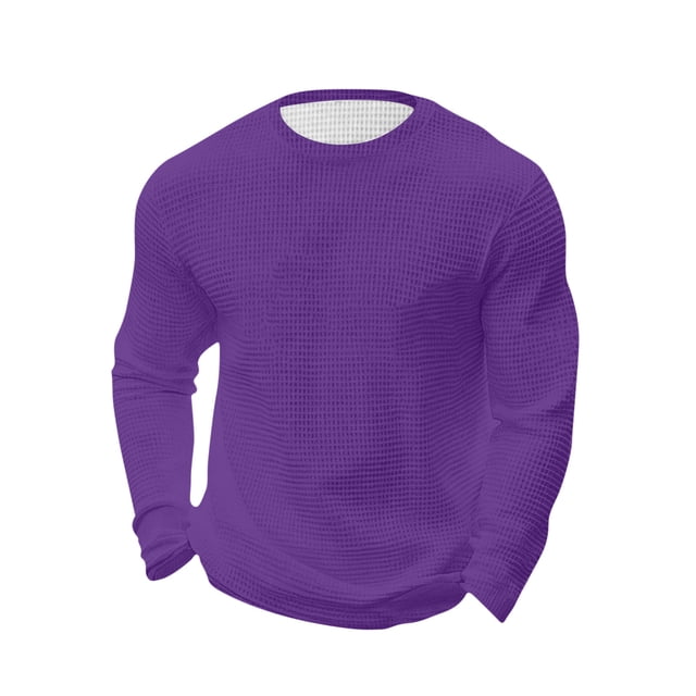 Color Su Propio Pijamas Suelto Casual Color Sólido Camiseta de Manga Larga Moda para Hombre Pijama para Uso Diario Y Al Aire Libre