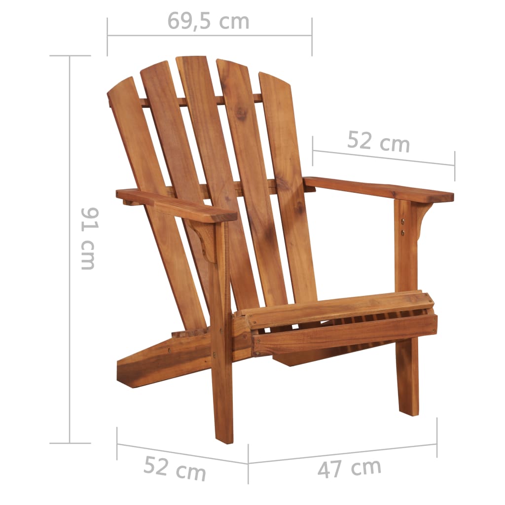 Canddidliike Folding Wood Adirondack Chair for Porch, Garden, Beach, Patio Seat - Natural Finish