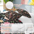thumbnail image 3 of Watercolor Flowers Bedding 3 Piece Duvet Cover Set Full Size, Farmhouse Floral Vintage Black Soft Microfiber Comforter Cover with Zipper Closure & Pillowcases, Wrinkle & FadeResistant Quilt Cover, 3 of 9