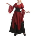 thumbnail image 3 of Women's Witch Dress Ruffled Maxi Gown High Elastic Waist Halloween, 3 of 7