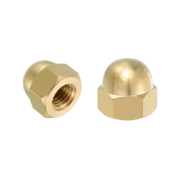 Uxcell Acorn Hex Cap Nuts, M10x1.5mm Brass Dome Head Hex Decorative Cap Nuts for Screws Bolts Industrial Mechanical Electrical Equipment Repair Hardware(Gold Tone, Pack of 2)