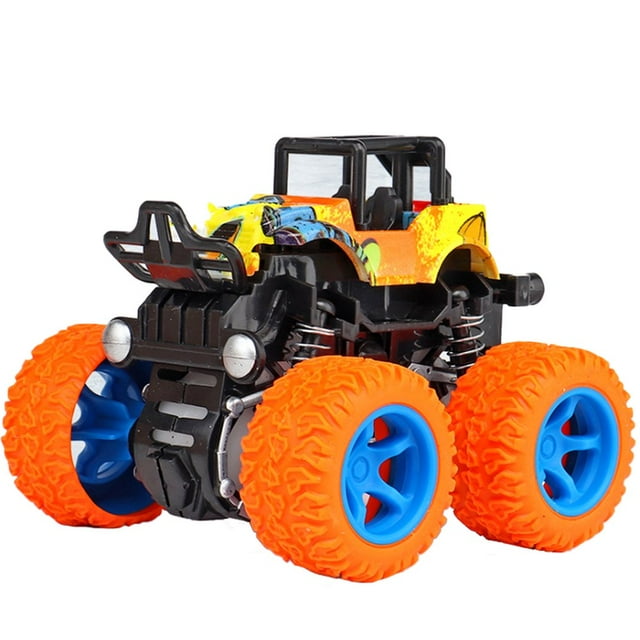 Mini Friction Powered Cars Toy Monster Truck With Shockproof Rubber Tires For Boys And Girls Inertial Off-Road Vehicle