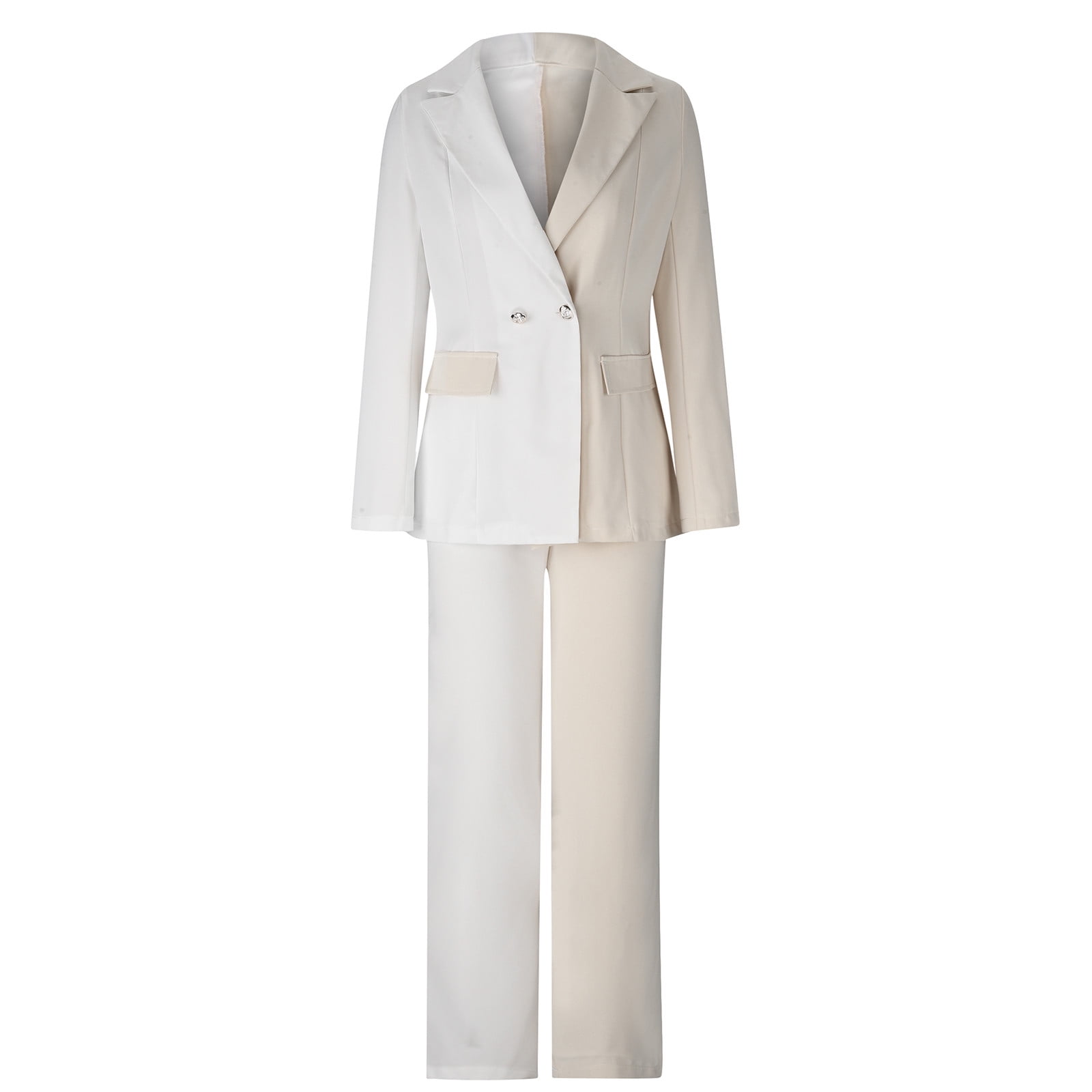 スーツ PHILOSOPHY Women Suit Jackets V050507230003 White ICHUANYI Women's Trendy 2 Piece Formal Colorblock Office