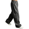thumbnail image 4 of Men's Sweatpants Casual Stylish Wide Leg Elastic Waist Drawstring Jogging Pants Loose Fit Comfy Lightweight Lounge Travel Sweat Pants Dark Gray XL, 4 of 8
