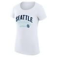 thumbnail image 2 of Women's G-III 4Her by Carl Banks White Seattle Kraken Super-Slim Fit Lightweight Filigree Logo T-Shirt, 2 of 3
