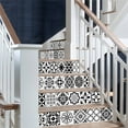 thumbnail image 5 of 3D Stair Stickers - Removable Tile Decals for Stair Risers, Peel and Stick, 39.3Inch x 7.08Inch,Black and white mosaic pattern wall sticker, 5 of 9