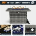 thumbnail image 4 of 44 Inch Propane Gas Fire Pits Table for Outside Patio, 60000 BTU Rectangular Outdoor Wicker Rattan Fire Pit with Glass Wind Guard, 4 of 7