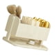 thumbnail image 3 of Organizador de cosméticos con múltiples ranuras para lápiz labial, brochas de maquillaje, lápiz de cejas, aretes, color blanco lechoso., 3 of 12