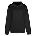 thumbnail image 6 of Zip Up Sweatshirt Women No Hood Fashion Casual Plain Color Long Sleeve Shirts Loose Fit Fall Sweaters Top with Pockets, 6 of 6