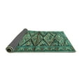 thumbnail image 2 of Ahgly Company Indoor Square Persian Turquoise Blue Traditional Area Rugs, 4' Square, 2 of 4