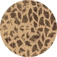 thumbnail image 1 of Ahgly Company Indoor Round Abstract Brown Modern Area Rugs, 3' Round, 1 of 4