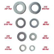 Hyper Tough 300-Piece Flat Washer Assortment with Clear Storage Case, Zinc Plated