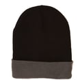 thumbnail image 1 of Top Headwear's Winte's Golfed Goreie Cap Dos tonos - Gris Negro TOP HEADWEAR Beanie, 1 of 2