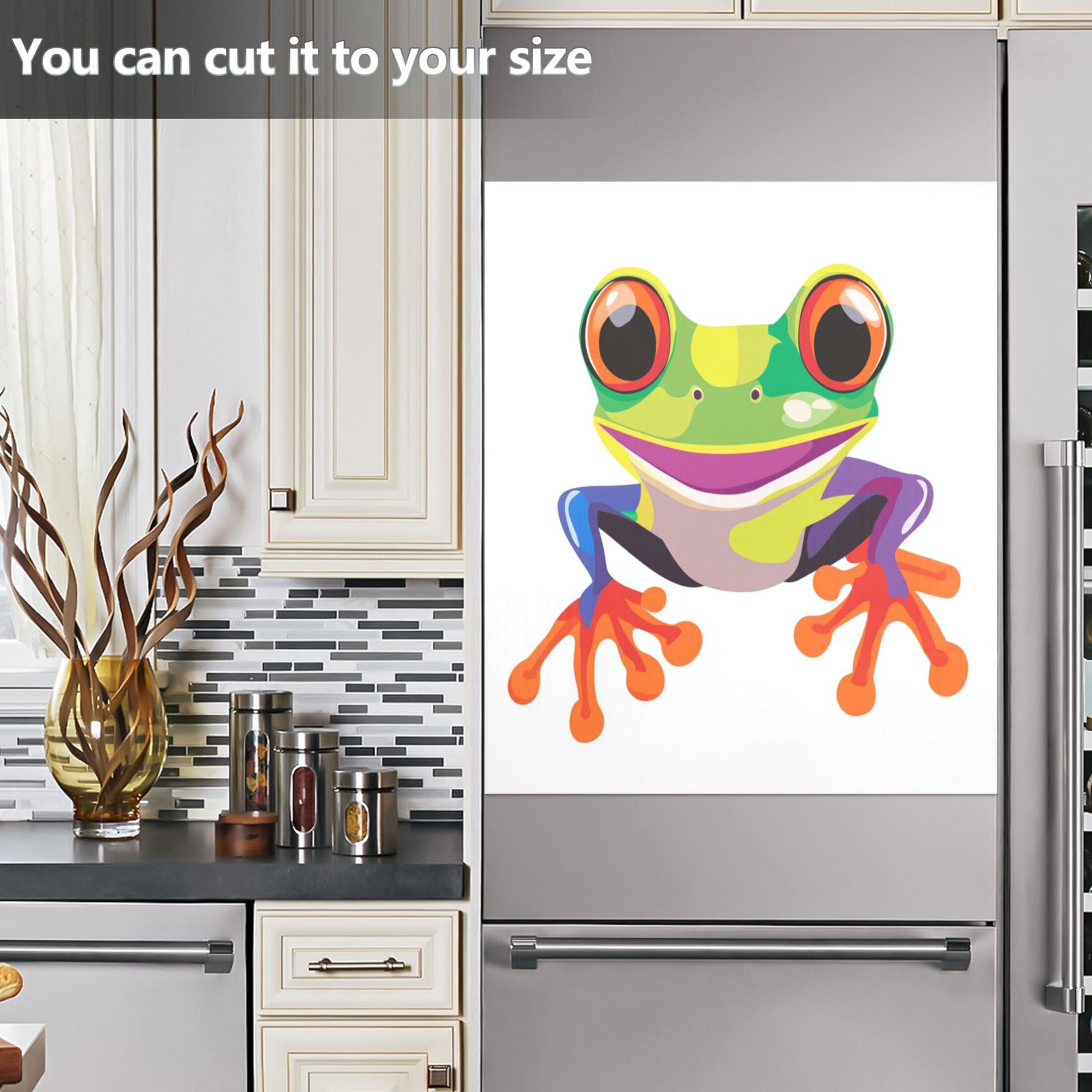 Dishwasher Magnetic Sticker 23x26 Inch Refrigerator Magnetic Sticker Washing Machine Magnetic Sticker Kitchen Panel Magnetic Sticker Home Decor Cartoon Cute Frog