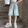thumbnail image 3 of Pantalones cortos de verano para niñas, pantalones vaqueros finos de cinco puntos para niños, prendas de vestir exteriores de verano, pantalones cortos transpirables de moda para niños, 3 of 5