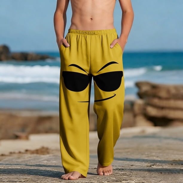Pantalones largos para niños y niñas, de moda, estampados, casuales, de playa, con bolsillos.