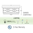 thumbnail image 4 of Kira Home Sienna 13" Lattice Drum Flush Mount, Silver Ceiling Light, White Linen Shade, Glass Diffuser, Brushed Nickel, 4 of 8