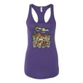 thumbnail image 2 of Wild Bobby Trendy Landscape With Daisies Cactus Monarch Butterfly Nature Lover Women Racerback Tank Top, Purple Rush, Small, 2 of 6