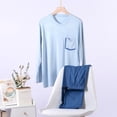 thumbnail image 2 of toraway Ensembles de Pyjamas pour Hommes Vêtements de Loisirs Ensemble de Pyjama Col Rond Manches Longues Haut et Pantalon Extensible avec Poche Couleur Unie 2 Pcs Vêtements Décontractés pour Hommes Vêtements de Maison L, 2 of 4