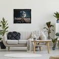 thumbnail image 2 of Stupell Industries Man On Moon Outer Space Astronaut Fairy Tales & Fantasy Painting Black Floater Framed Art Print Wall Art, 2 of 6