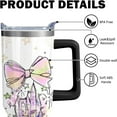thumbnail image 2 of 40oz Cartoon Castle Theme Tumbler | with Handle and Lid and Straw | Bowknot and Firework Travel Coffee Mug -Birthday,Christmas Gift, 2 of 6