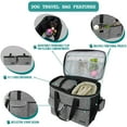 thumbnail image 2 of PetAmi Dog Travel Bag, Travel Pet Bag Organizer, Dog Food Travel Bag with Food Container and Bowls, Dog Travel Supplies Gift Accessories for Weekend Camping, Dog Cat Diaper Bag (Grey, Large), 2 of 7