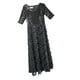 thumbnail image 4 of Vestido Noche Mujer de Encaje con Lentejues Cuello V Cierre de Cremallera Posterior Traje Formal para Boda Fiesta Negro Macarena Vestido largo de verano para mujer, 4 of 8