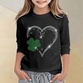 thumbnail image 2 of XAOFW Girl's T-Shirts St Patricks Day Heart Print Three Quarter Sleeve Crewneck T Shirts Everyday Wear Fashionable Tee Shirt Lounging Soft Comfortable Tops, 2 of 4