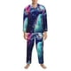 thumbnail image 3 of Fotbe Starry Multicolored Wolf Pijama de Hombre con Estampado de Manga Larga, Conjunto de 2 Piezas, Ropa de Dormir Suave y Cómoda con Bolsillos-Large, 3 of 7