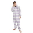 thumbnail image 5 of Soft Big Kids Onesie Pajamas Cozy Loose-Fit Jumpsuits for kids with Pockets for Christmas Lounge & Play Light Purple Plaid, 5 of 8