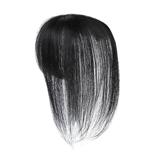 nTRIUQJ Clip In Human Hair Fringe Extension Natural Real Hairpiece With Secure Snap Clips For Instant Volume And Style Black