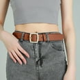 thumbnail image 2 of iopqo belt womens leather belts for jeans dresses fashion gold buckle ladies belt belt brown, 2 of 3