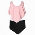 thumbnail image 6 of mgoYE Cute Bathing Suits for Girls 10-12 Girls Ruffle Bikini Swimsuit High Waisted Two Piece Bathing Set Cute Flowy Top Swimwear for Beach Holiday(Pink,5-6 Years), 6 of 8