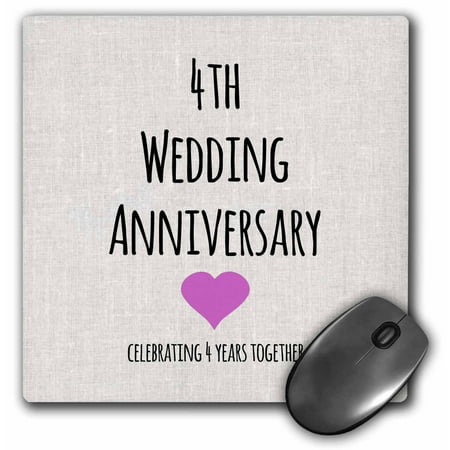 3dRose 4th Wedding  Anniversary  gift  Linen  celebrating 4 