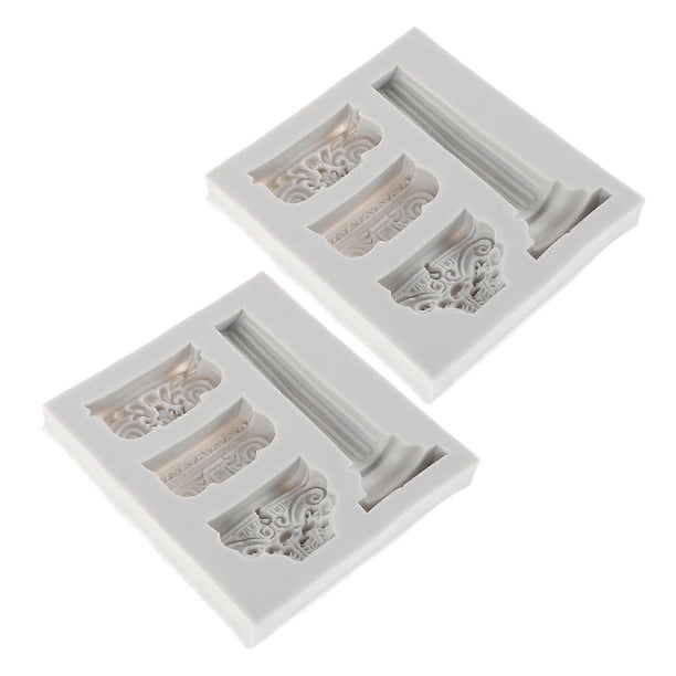 Silicone Fondant Mold Set of 2 Classic Roman Column Design for Cake Borders, Baking Crafts, DIY Projects, Gumpaste & Chocolate Molding