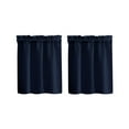 thumbnail image 1 of Cuxi Short Curtain for Kitchen, Cafe Window Treatment, Rod Pocket Small Curtain for Bathroom Rv Cabin, Light Filtering Decorative Panel Set of 2, 2X Short Curtains Navy, 1 of 3